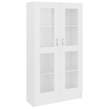vidaXL Vitrinekast 82,5x30,5x150 cm bewerkt hout wit afbeelding2 - 1