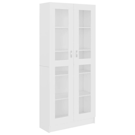 vidaXL Vitrinekast 82,5x30,5x185,5 cm bewerkt hout wit afbeelding2 - 1