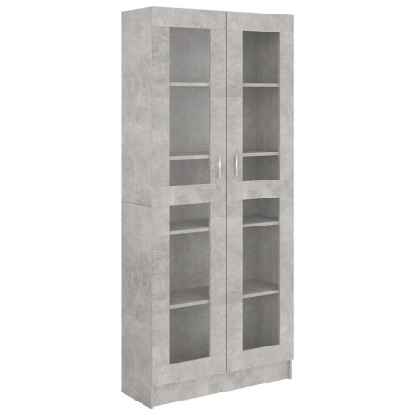 vidaXL Vitrinekast 82,5x30,5x185,5 cm bewerkt hout betongrijs afbeelding2 - 1