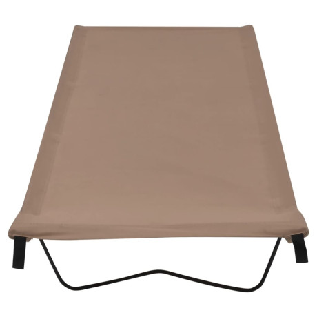 vidaXL Campingbed 180x60x19 cm oxford stof en staal taupe afbeelding2 - 1
