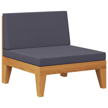 vidaXL Middenbank sectioneel met donkergrijze kussens acaciahout afbeelding2 - 1