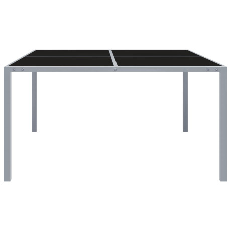 vidaXL Tuintafel 130x130x72 cm staal en glas grijs afbeelding2 - 1