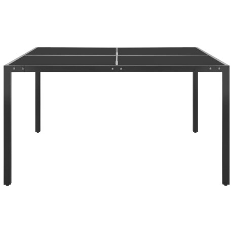 vidaXL Tuintafel 130x130x72 cm staal en glas antracietkleurig afbeelding2 - 1