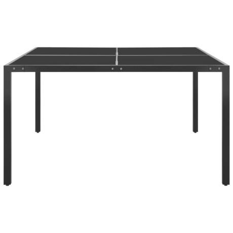 vidaXL Tuintafel 130x130x72 cm staal en glas antracietkleurig afbeelding2 - 1