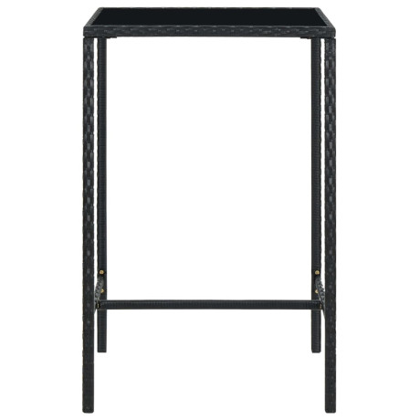 vidaXL Tuinbartafel 70x70x110 cm poly rattan en glas bruin afbeelding2 - 1