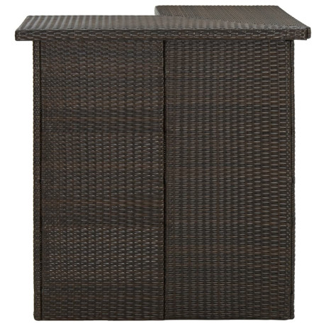 vidaXL Hoekbartafel 100x50x105 cm poly rattan bruin afbeelding2 - 1