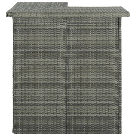 vidaXL Hoekbartafel 100x50x105 cm poly rattan grijs afbeelding2 - 1