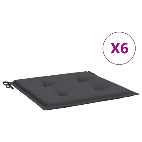 vidaXL Tuinstoelkussens 6 st 40x40x4 cm oxford stof antracietkleurig afbeelding2 - 1