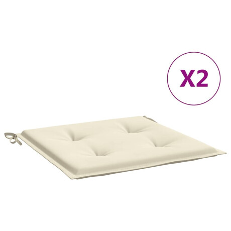 vidaXL Tuinstoelkussens 2 st 40x40x4 cm oxford stof crèmekleurig afbeelding2 - 1