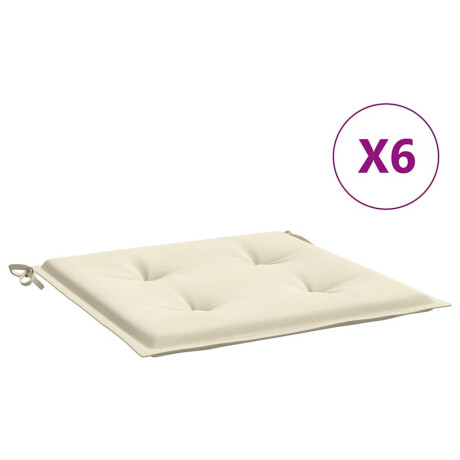 vidaXL Tuinstoelkussens 6 st 40x40x4 cm oxford stof crèmekleurig afbeelding2 - 1