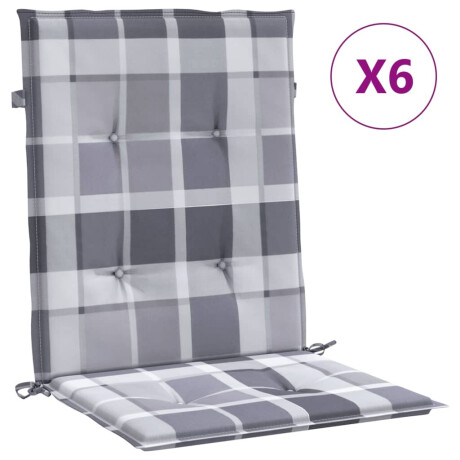vidaXL Tuinstoelkussens 6 st 100x50x3 cm oxford stof ruitpatroon grijs afbeelding2 - 1