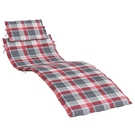 vidaXL Ligbedkussen 186x58x4 cm oxford stof ruitpatroon rood afbeelding2 - 1