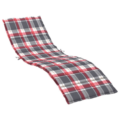 vidaXL Ligbedkussen 200x60x3 cm oxford stof ruitpatroon rood afbeelding2 - 1