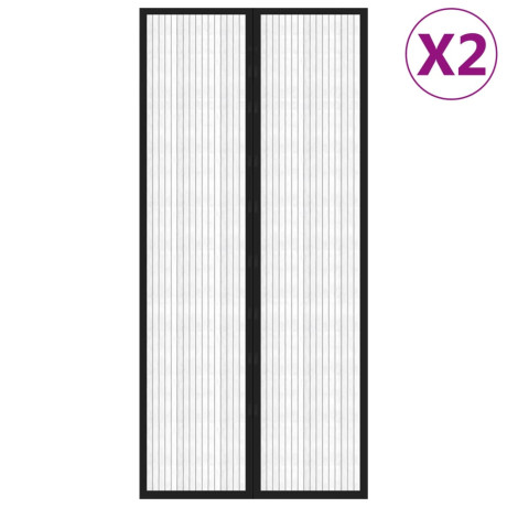 vidaXL Insectendeurgordijnen 2 st magnetisch 210x90 cm zwart afbeelding2 - 1