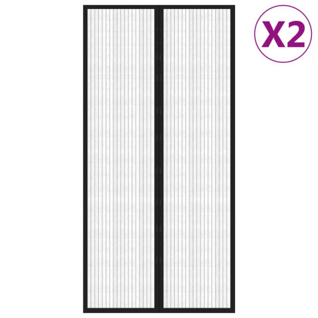 vidaXL Insectendeurgordijnen 2 st magnetisch 220x100 cm zwart afbeelding2 - 1
