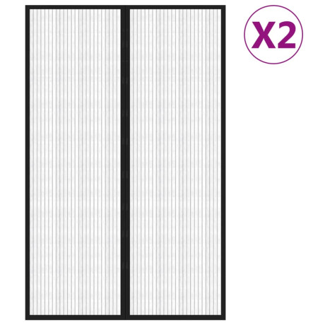 vidaXL Insectendeurgordijnen 2 st magnetisch 220x130 cm zwart afbeelding2 - 1