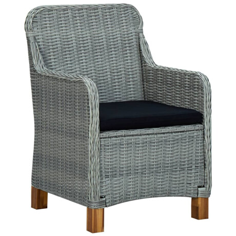vidaXL Tuinstoelen 2 st met kussens poly rattan lichtgrijs afbeelding2 - 1