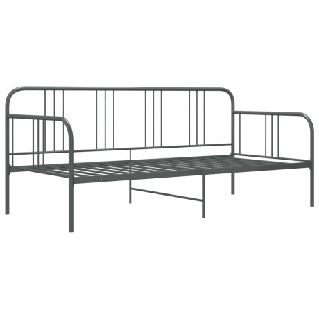 vidaXL Slaapbankframe metaal grijs 90x200 cm afbeelding2 - 1