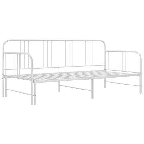 vidaXL Slaapbank uittrekbaar metaal wit 90x200 cm afbeelding2 - 1