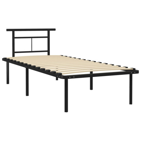 vidaXL Bedframe metaal zwart 90x200 cm afbeelding2 - 1