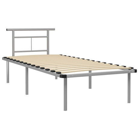vidaXL Bedframe metaal grijs 90x200 cm afbeelding2 - 1