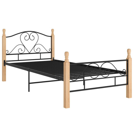 vidaXL Bedframe metaal zwart 90x200 cm afbeelding2 - 1