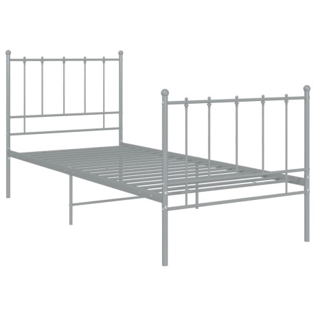 vidaXL Bedframe metaal grijs 90x200 cm afbeelding2 - 1