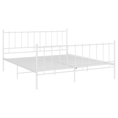 vidaXL Bedframe metaal wit 200x200 cm afbeelding2 - 1