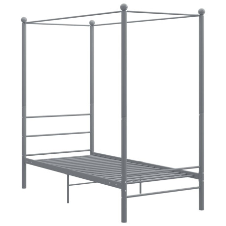 vidaXL Hemelbedframe metaal grijs 90x200 cm afbeelding2 - 1