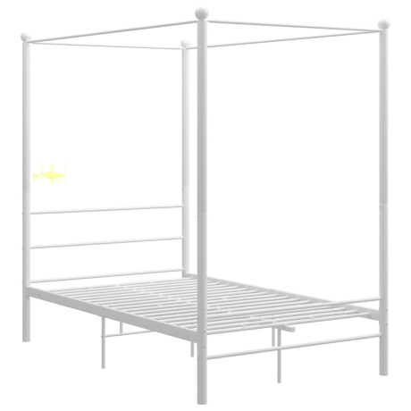 vidaXL Hemelbedframe metaal wit 140x200 cm afbeelding2 - 1