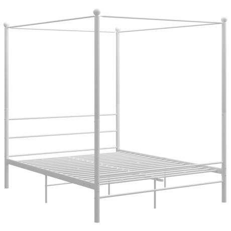 vidaXL Hemelbedframe metaal wit 160x200 cm afbeelding2 - 1