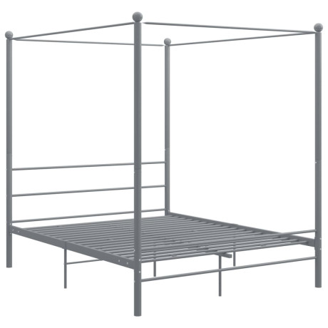 vidaXL Hemelbedframe metaal grijs 160x200 cm afbeelding2 - 1