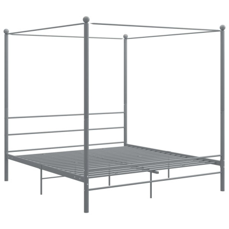 vidaXL Hemelbedframe metaal grijs 180x200 cm afbeelding2 - 1