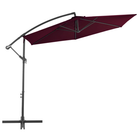 vidaXL Zweefparasol met aluminium paal 300 cm bordeauxrood afbeelding2 - 1