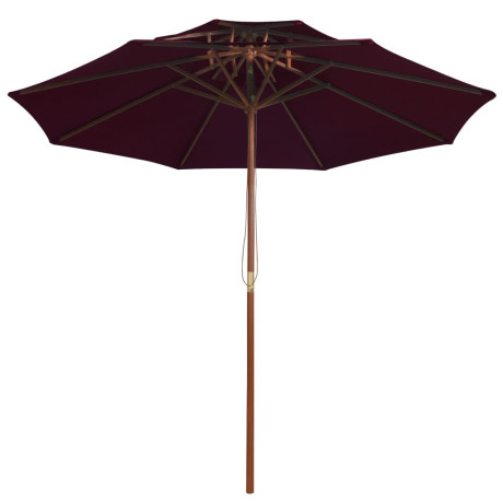 vidaXL Parasol dubbeldekker met houten paal 270 cm bordeauxrood afbeelding2 - 1