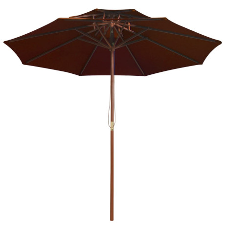 vidaXL Parasol dubbeldekker met houten paal 270 cm terracottakleurig afbeelding2 - 1