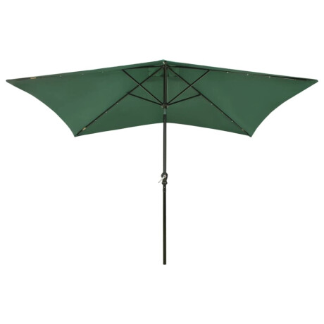 vidaXL Parasol met LED's en stalen paal 2x3 m groen afbeelding2 - 1