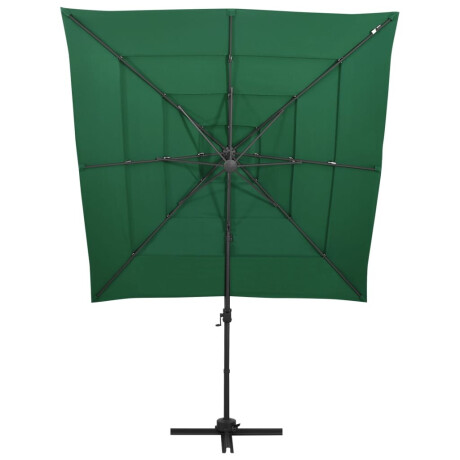 vidaXL Parasol 4-laags met aluminium paal 250x250 cm groen afbeelding2 - 1