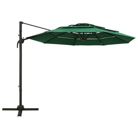 vidaXL Parasol 4-laags met aluminium paal 3x3 m groen afbeelding2 - 1