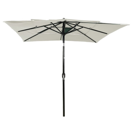 vidaXL Parasol 3-laags met aluminium paal 2,5x2,5 m zandkleurig afbeelding2 - 1