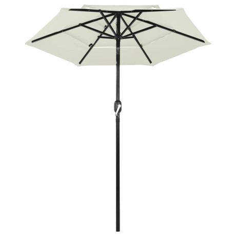 vidaXL Parasol 3-laags met aluminium paal 2 m zandkleurig afbeelding2 - 1