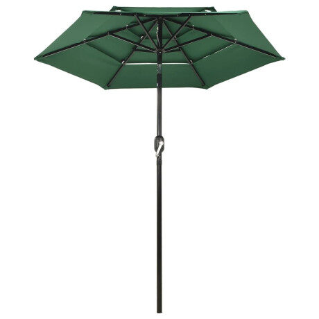 vidaXL Parasol 3-laags met aluminium paal 2 m groen afbeelding2 - 1