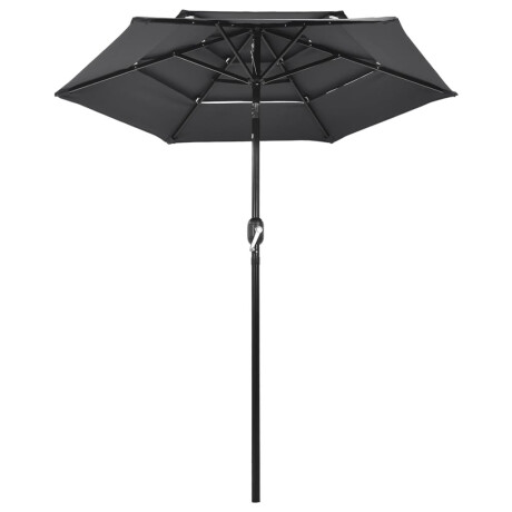 vidaXL Parasol 3-laags met aluminium paal 2 m antracietkleurig afbeelding2 - 1