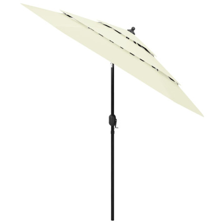 vidaXL Parasol 3-laags met aluminium paal 2,5 m zandkleurig afbeelding2 - 1