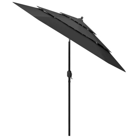 vidaXL Parasol 3-laags met aluminium paal 2,5 m antracietkleurig afbeelding2 - 1