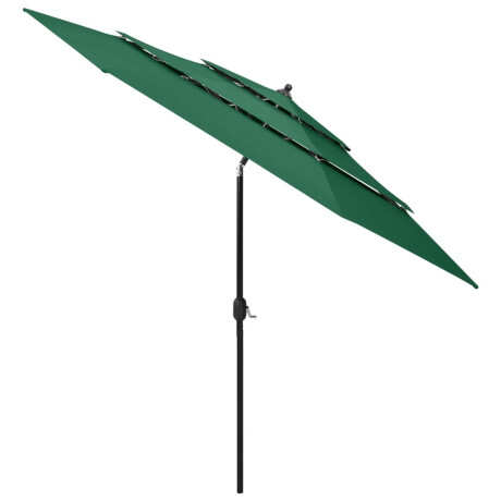 vidaXL Parasol 3-laags met aluminium paal 3 m groen afbeelding2 - 1