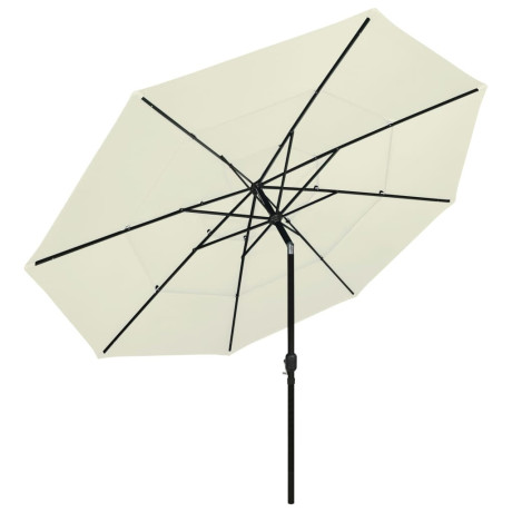 vidaXL Parasol 3-laags met aluminium paal 3,5 m zandkleurig afbeelding2 - 1