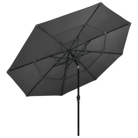 vidaXL Parasol 3-laags met aluminium paal 3,5 m antracietkleurig afbeelding2 - 1