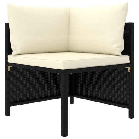 vidaXL 4-delige Loungeset met kussens poly rattan zwart afbeelding2 - 1