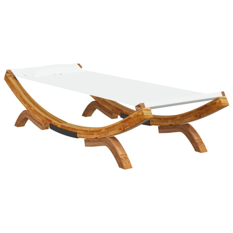 vidaXL Loungebed 100x188,5x44 cm massief gebogen hout crèmekleurig afbeelding2 - 1